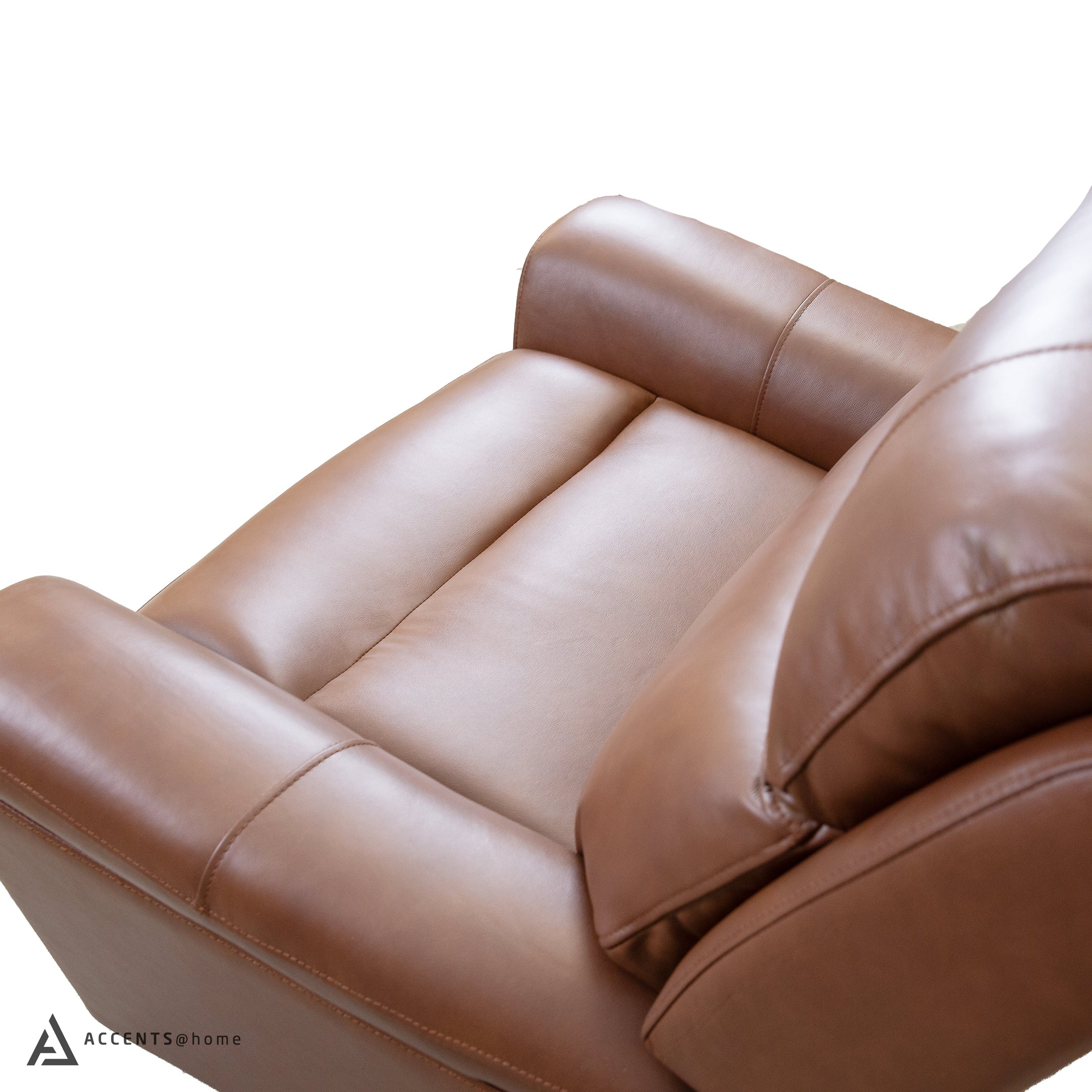 Cavallo Genuine Leather Swivel Manual Recliner Chair