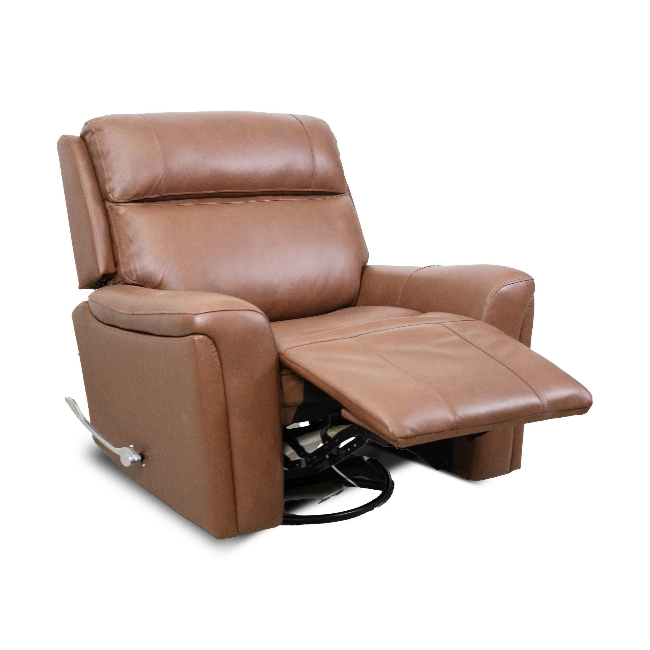 Cavallo Genuine Leather Swivel Manual Recliner Chair