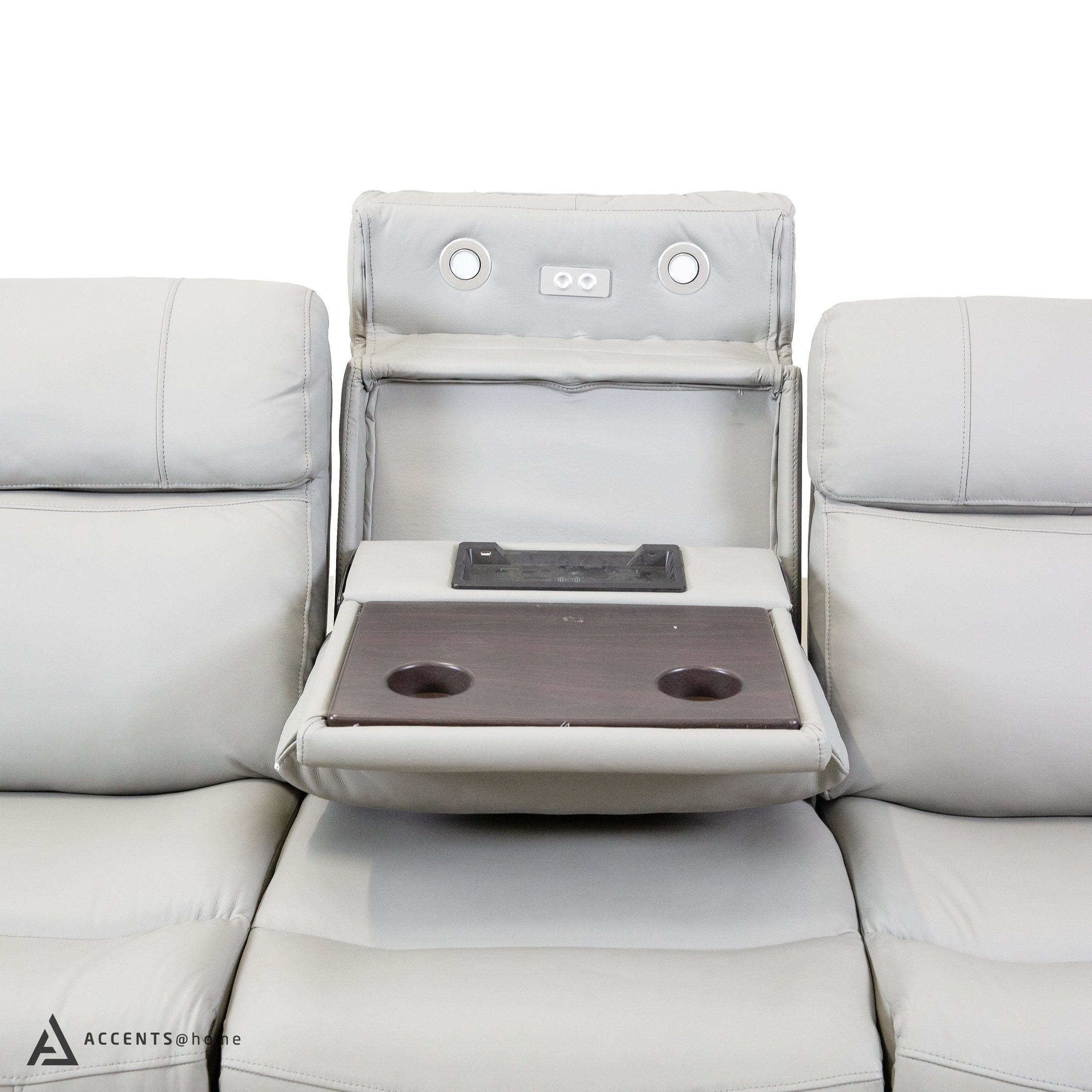 Cavallo Genuine Leather Power Recliner Sofa with Wireless Charger