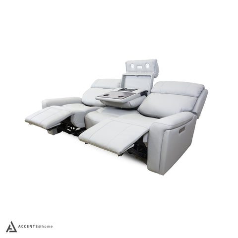 Cavallo Genuine Leather Power Recliner Sofa with Wireless Charger