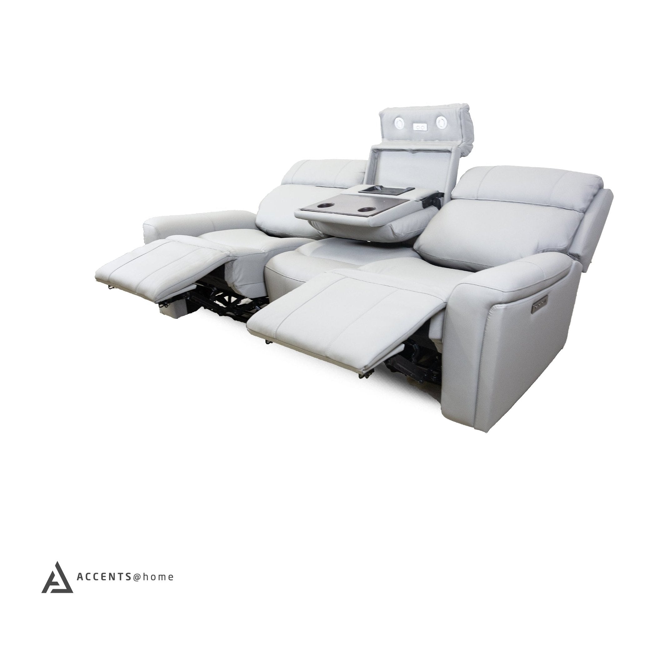 Cavallo Genuine Leather Power Recliner Sofa with Wireless Charger