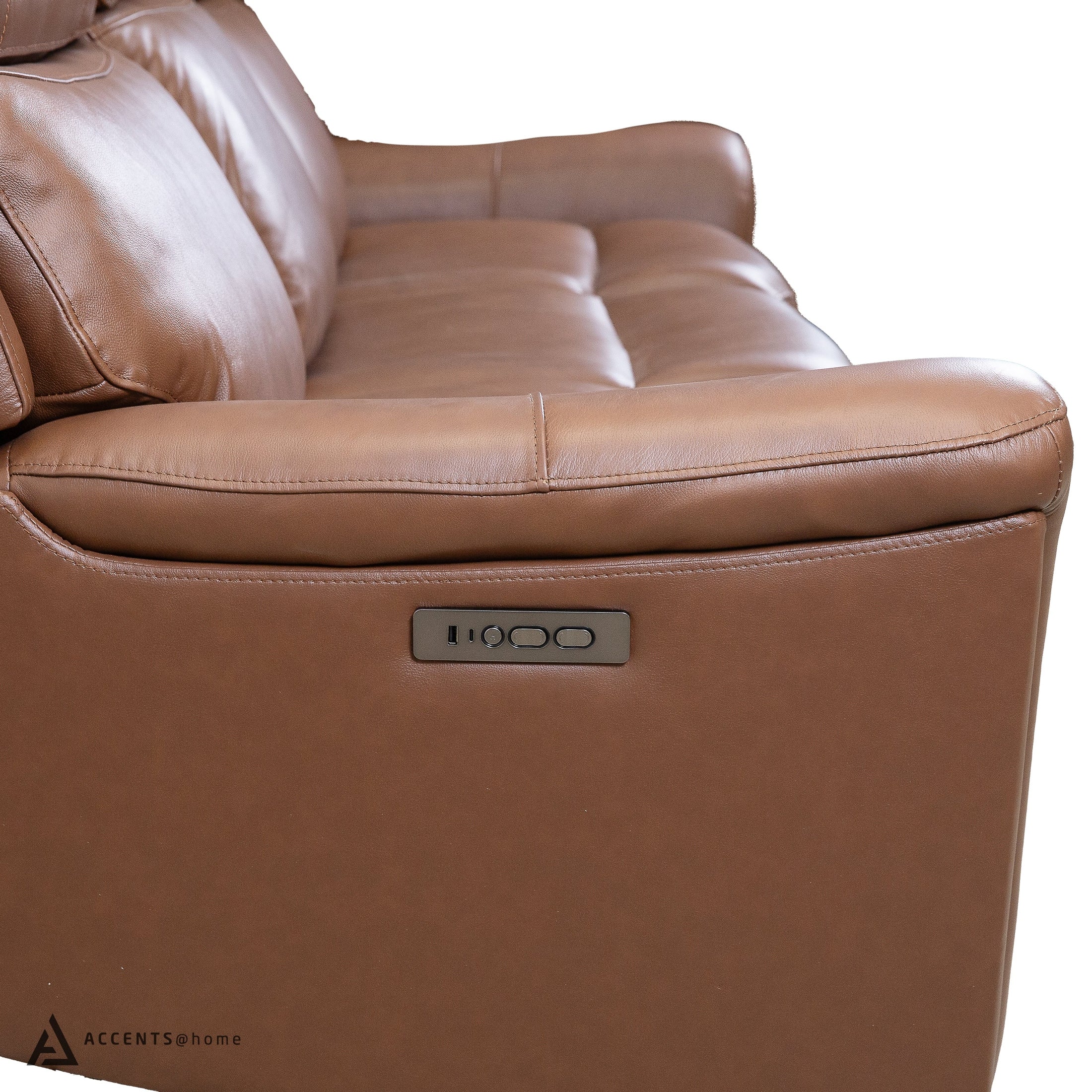 Cavallo Genuine Leather Power Recliner Sofa with Wireless Charger