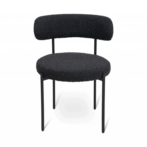 Ronda Dining Chair Boucle Fabric - Black