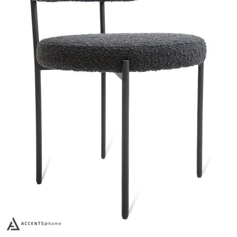 Ronda Dining Chair Boucle Fabric - Black