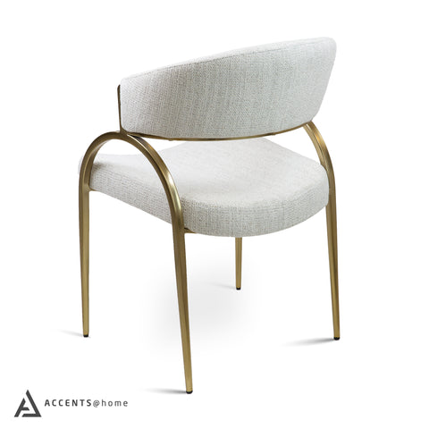Monet Gold  Dining Chair - White