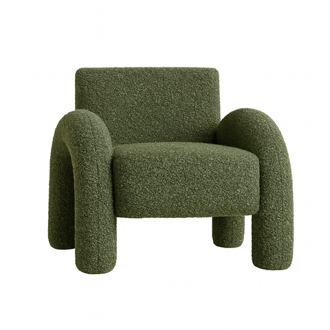Leni Premium Boucle Accent Chair – Green