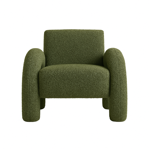 Leni Premium Boucle Accent Chair – Green