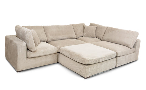 Clark 5 pcs Sectional with Ottoman - Grey