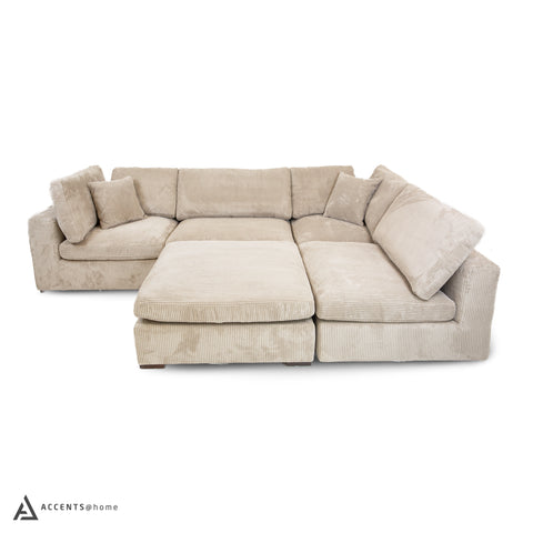 Clark 5 pcs Sectional with Ottoman - Grey