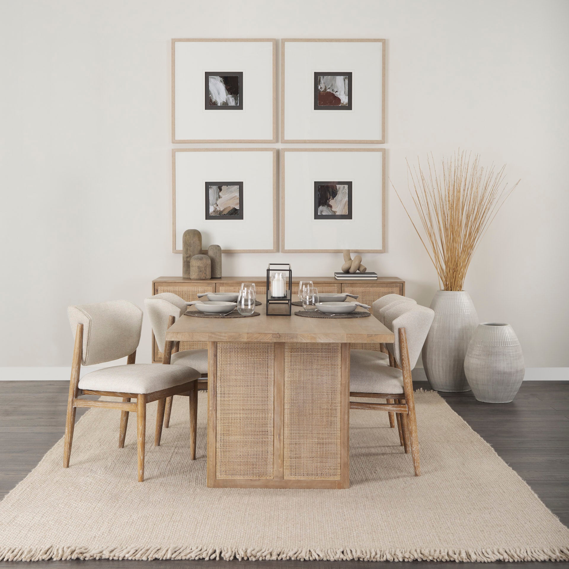 Cline Cream Fabric Upholstered Dining Chair