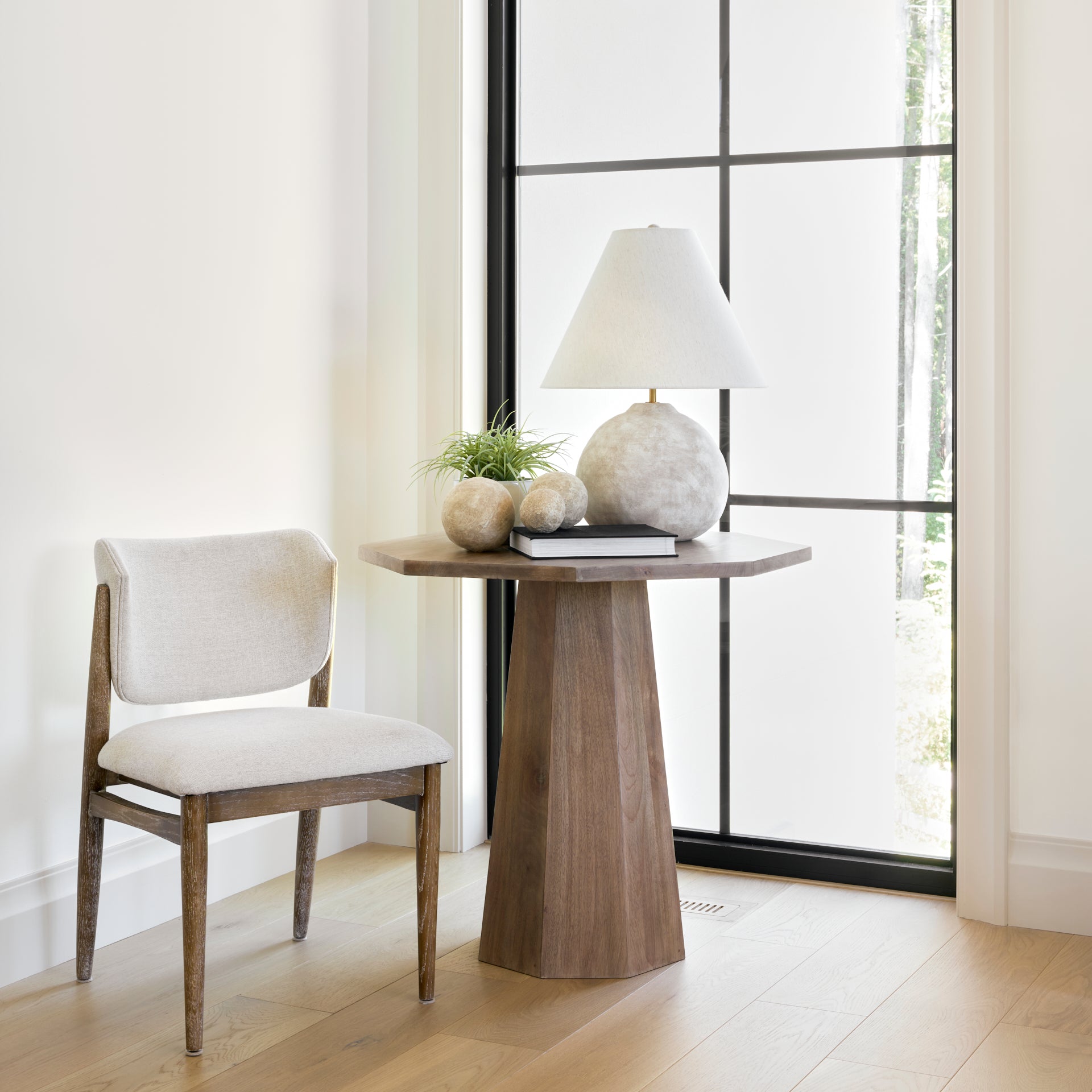 Cline Cream Fabric Upholstered Dining Chair