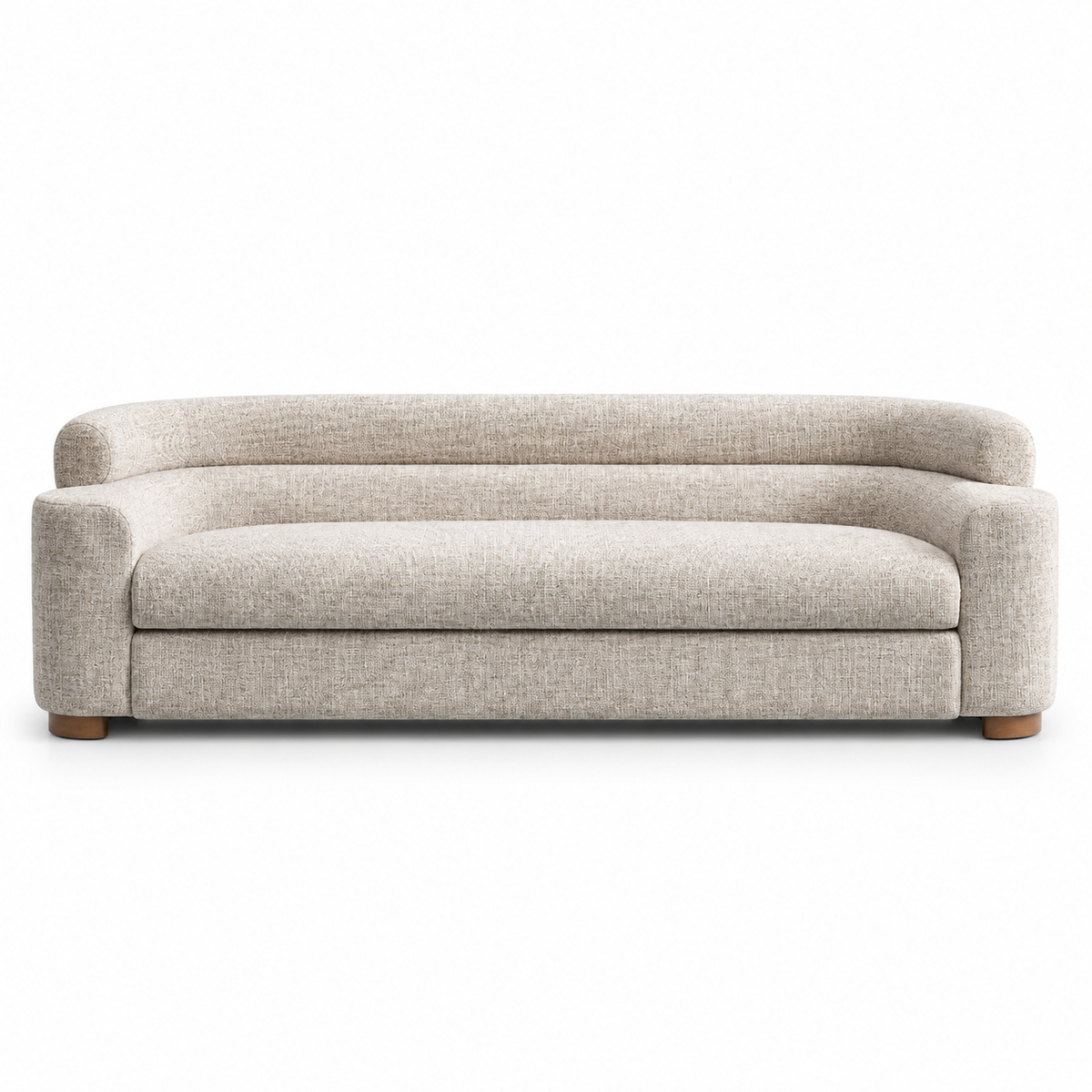 Clio Sculptural Upholstered Sofa – Oatmeal