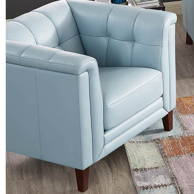 Arvon Genuine Leather Accent Chair