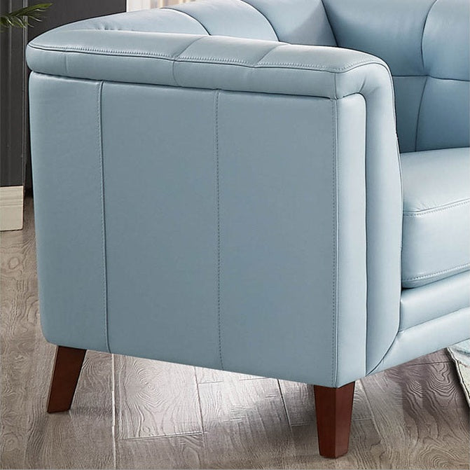 Arvon Genuine Leather Accent Chair