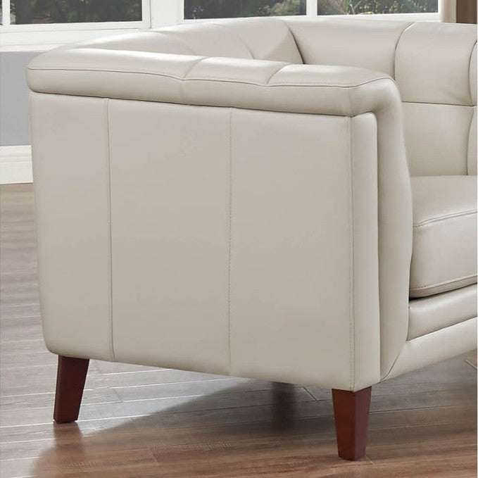 Arvon Genuine Leather Accent Chair
