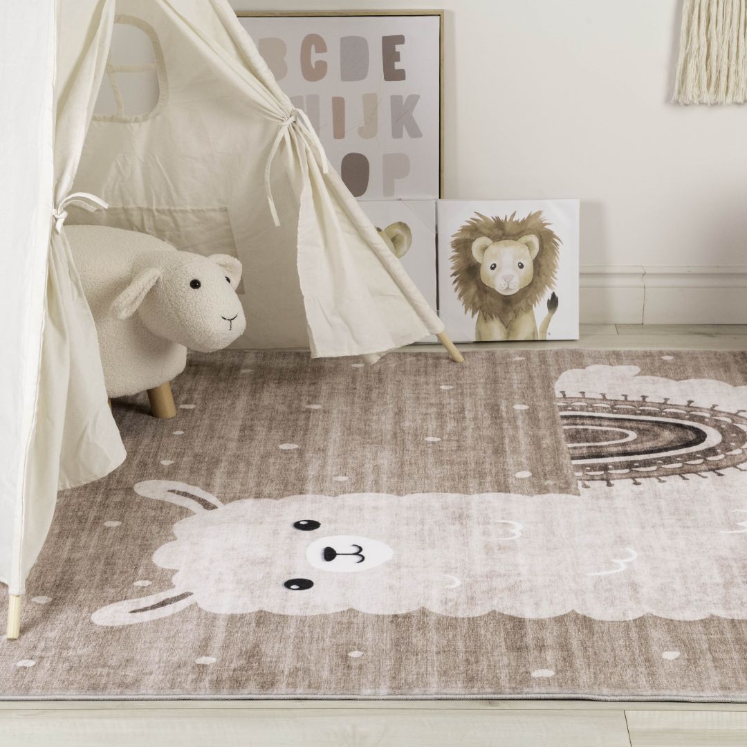 Daisy Brown Modern Floral Area Rug