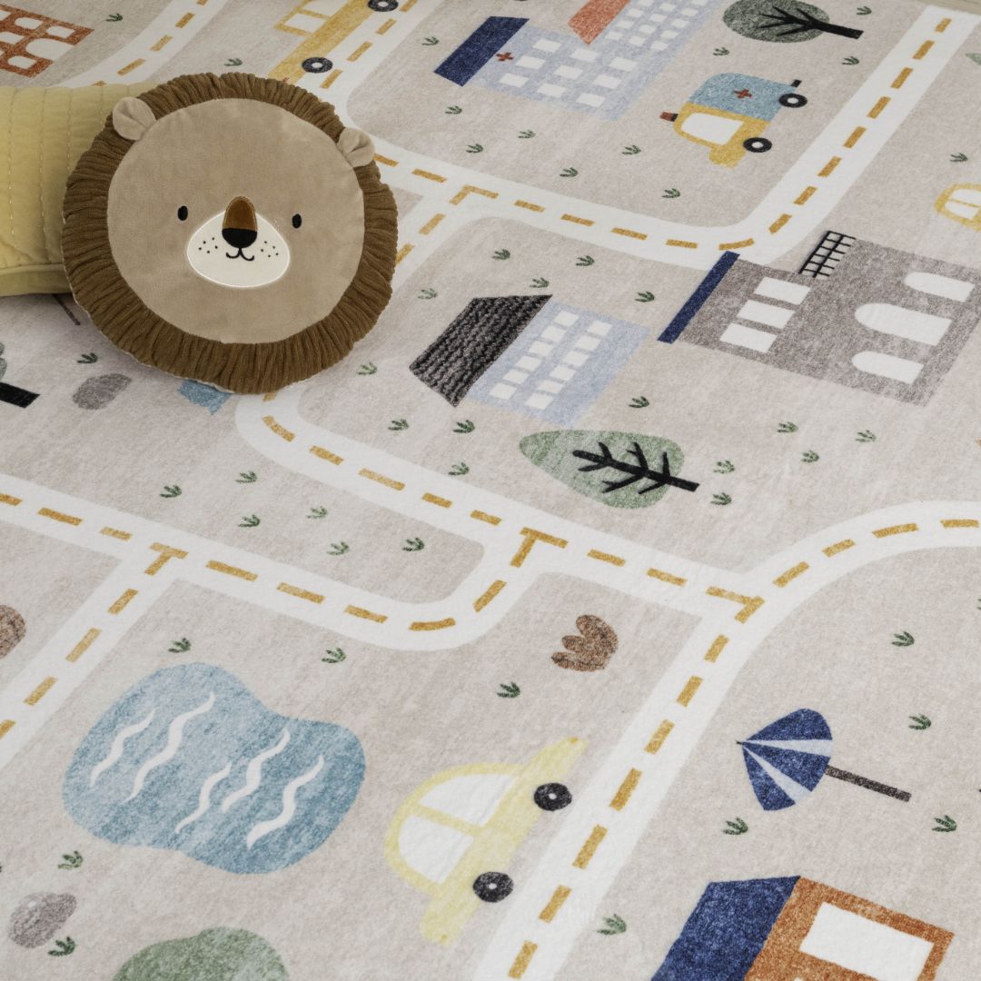 Daisy Blue Modern Floral Area Rug