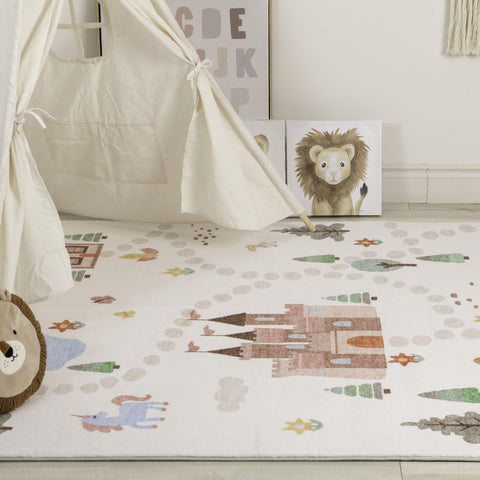 White Daisy Meadow-Inspired Area Rug