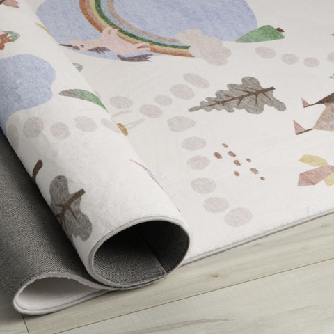 White Daisy Meadow-Inspired Area Rug