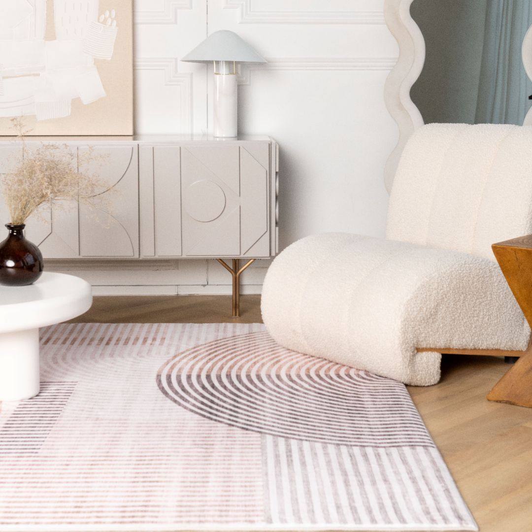 Europa Beige Abstract Woven Area Rug