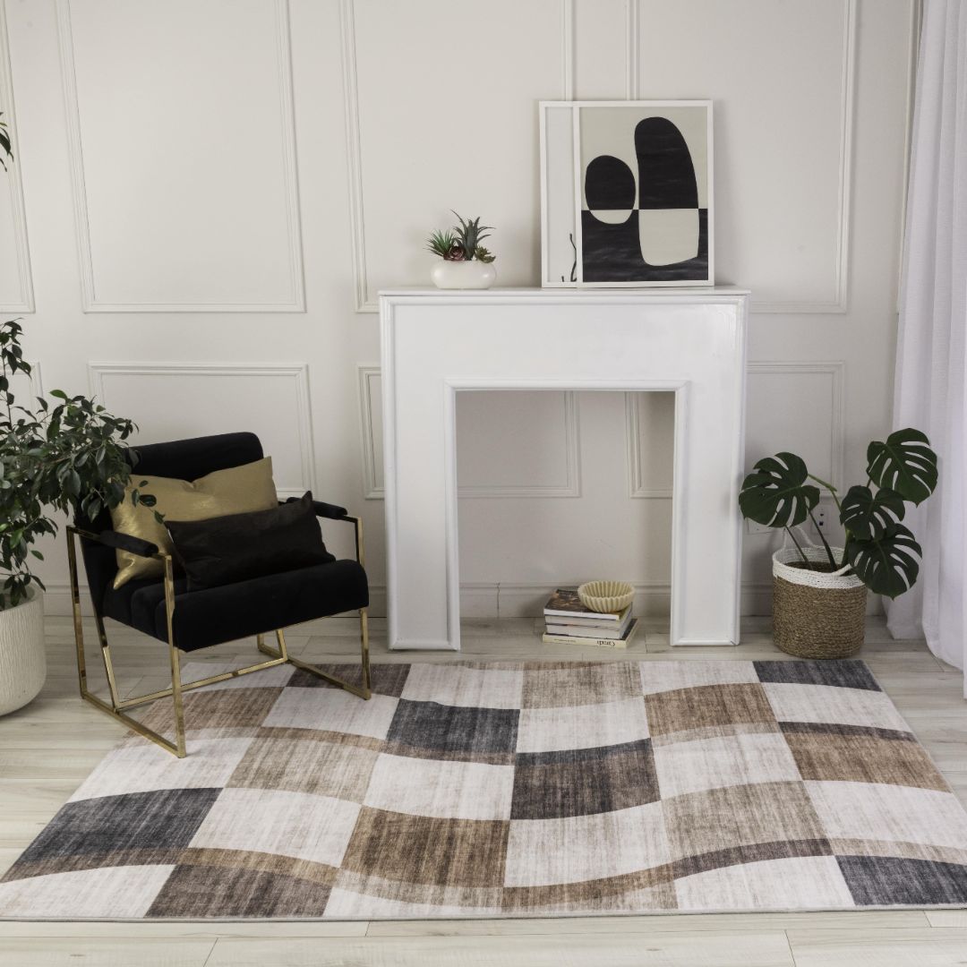 Europa Brown Distressed Pattern Area Rug