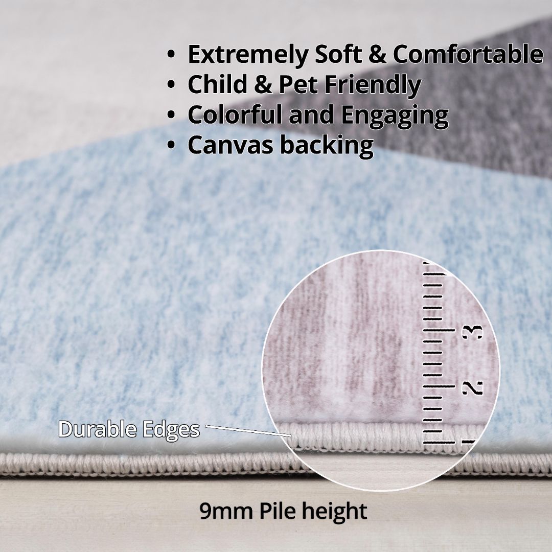 Europa Blue Contemporary Art-Inspired Rug