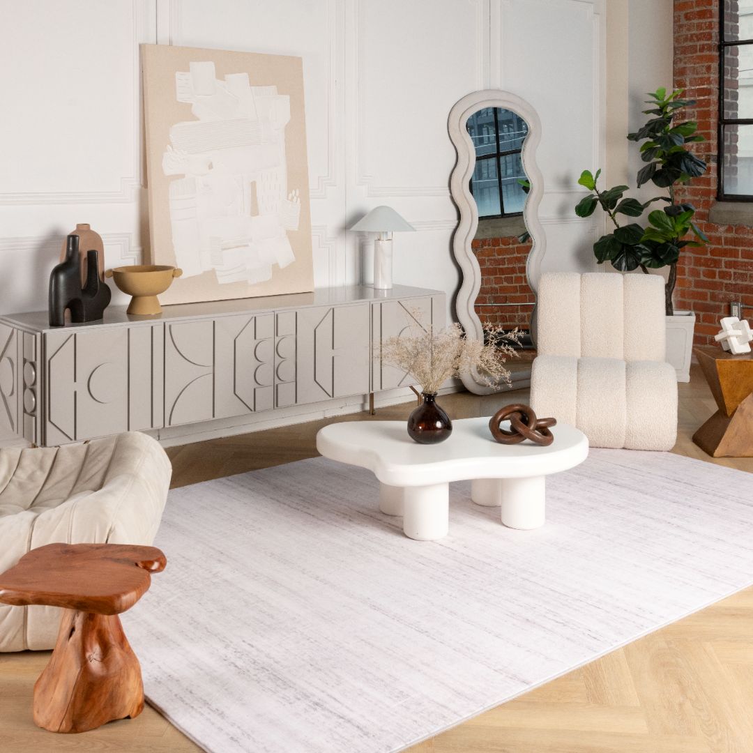 Europa Beige Faded Abstract Design Rug