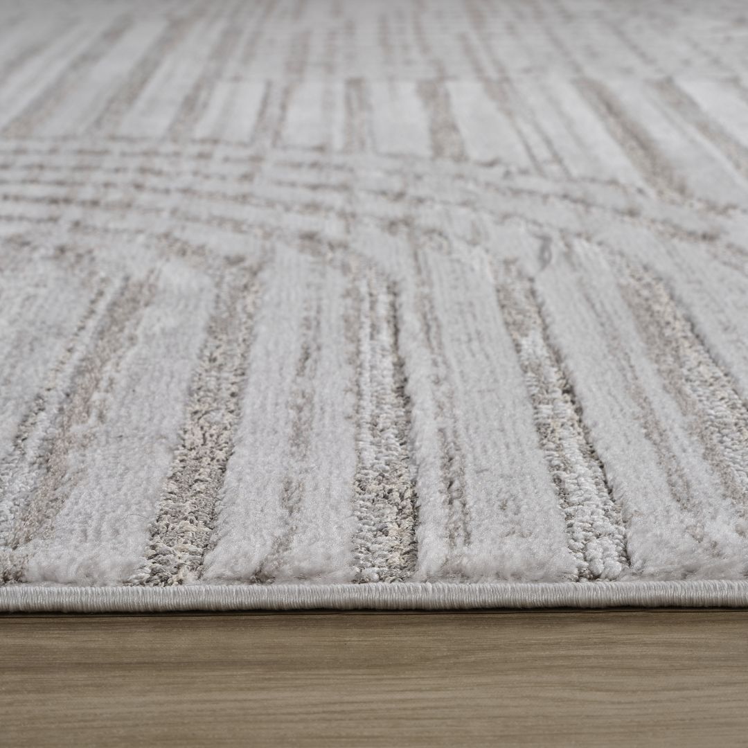 Tulum Grey Geometric Pattern Area Rug