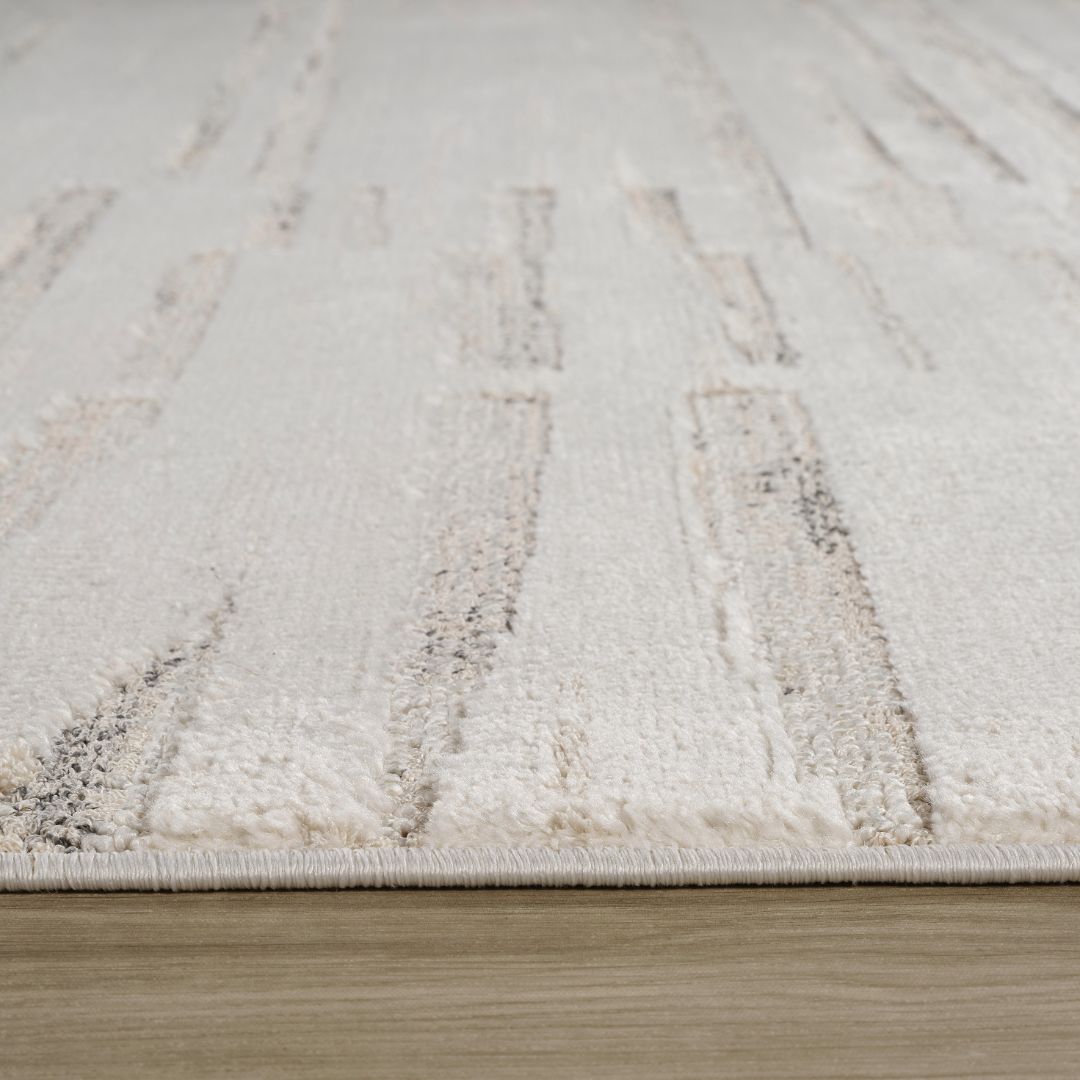 Tulum Beige Geometric Grid Area Rug