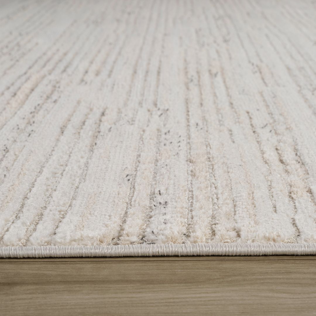 Tulum Beige Minimalist Chevron Area Rug