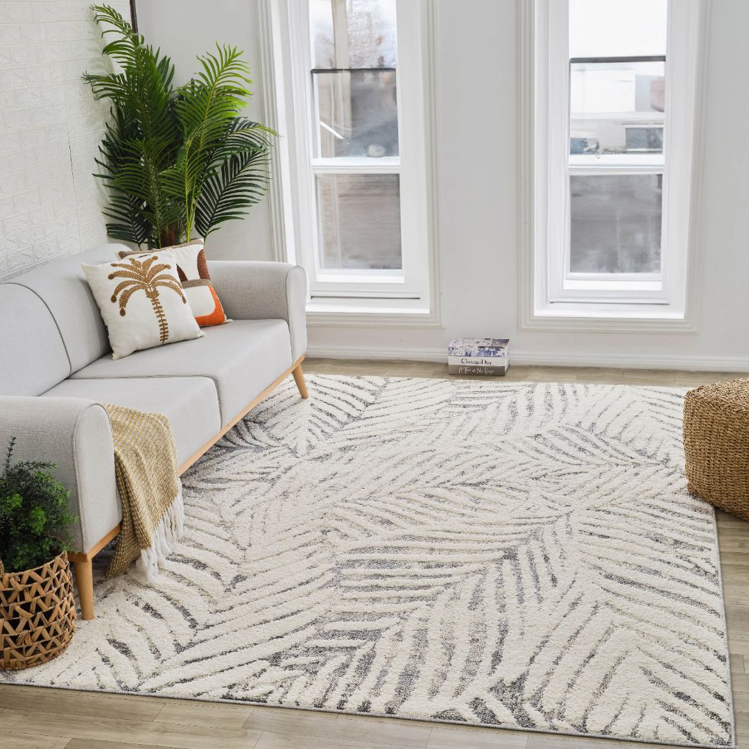 Valencia White Distressed Medallion Area Rug