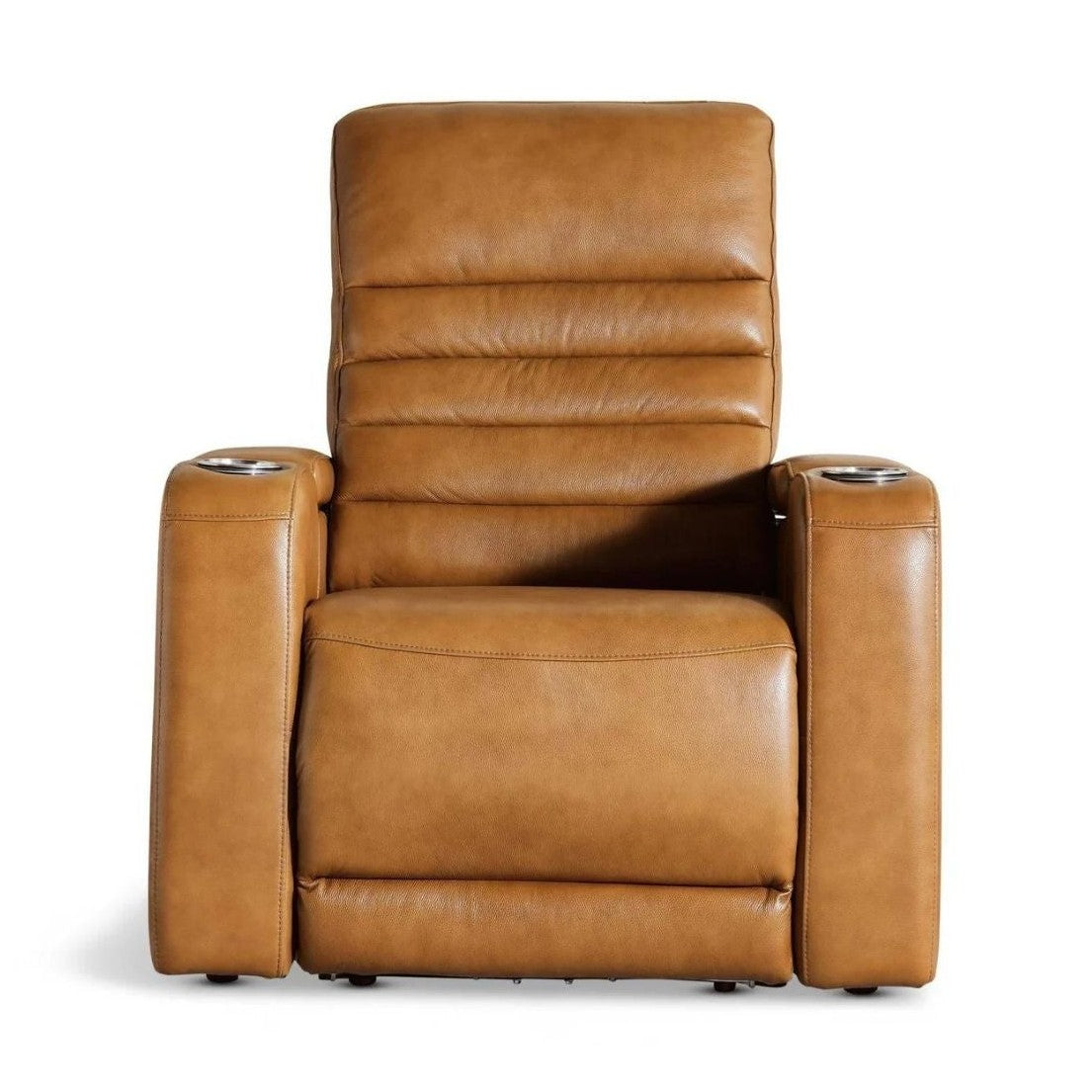 Creston Genuine Leather Power Recliner Chair with Power Headrest – USB/C - LED Lights - Cup Holders & Storage