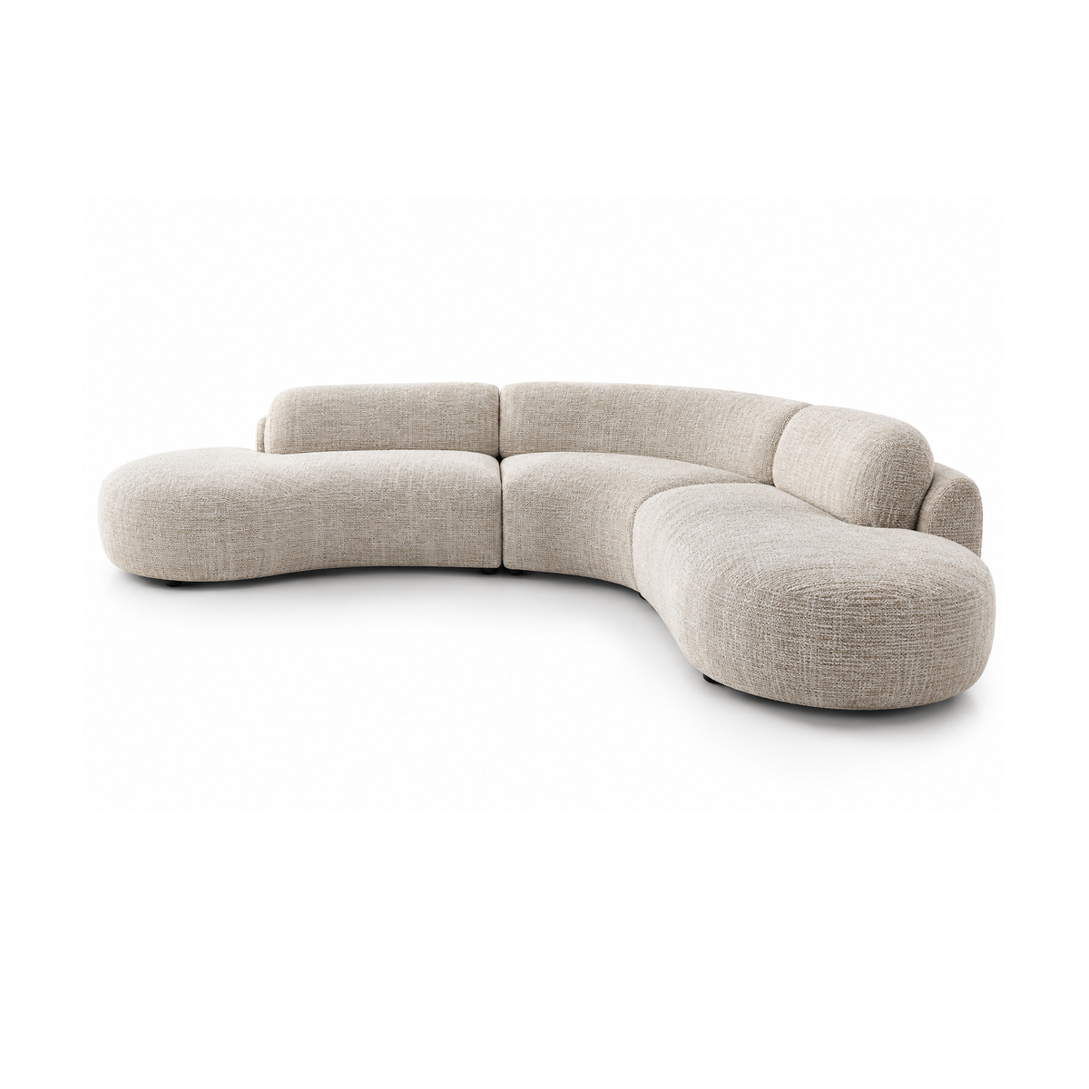 Sol Sculptural Curved Modular Sectional – Warm Ivory