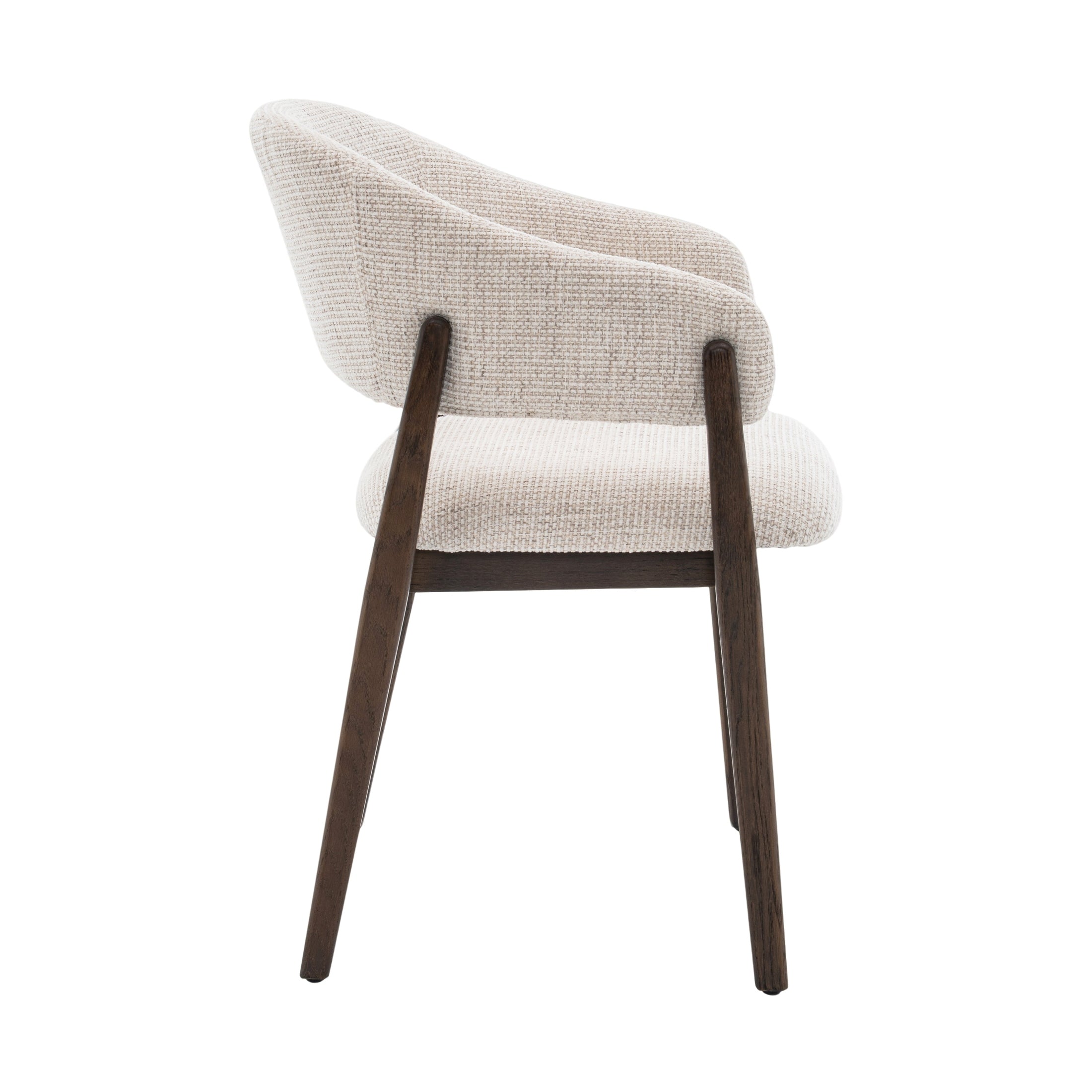 Brina Dining Chair – Beige Upholstery & Dirty Oak Wood Frame