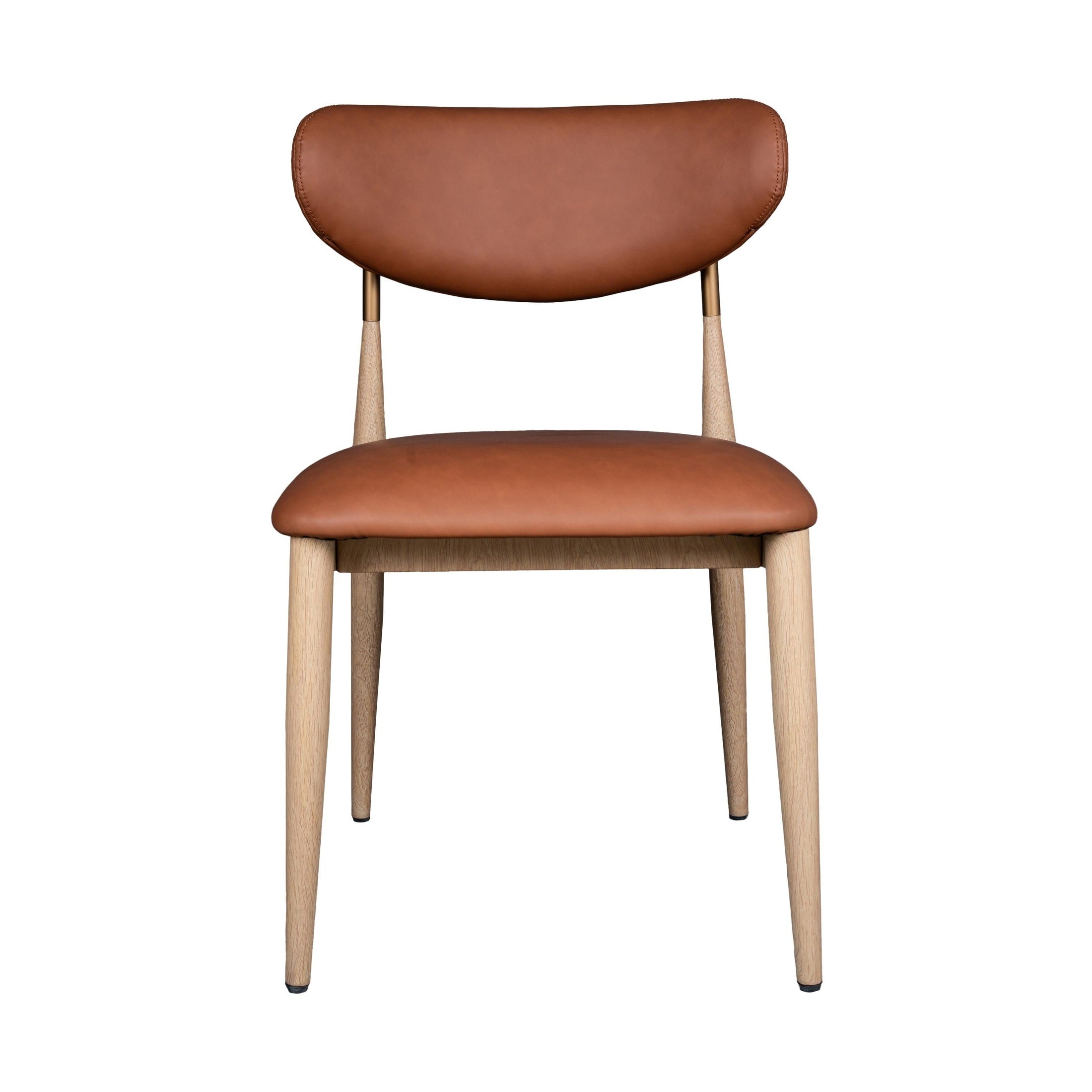 Nelia Upholstered Dining Chair in Cognac Fabric