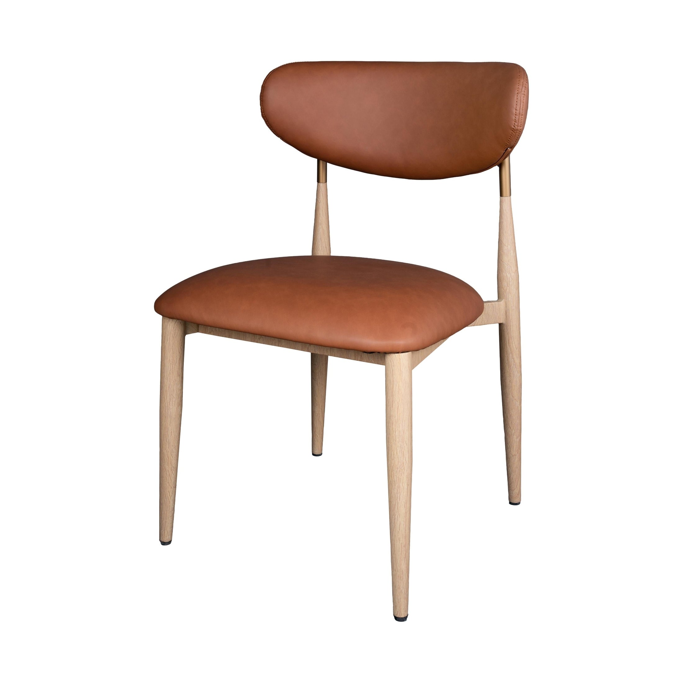 Nelia Upholstered Dining Chair in Cognac Fabric