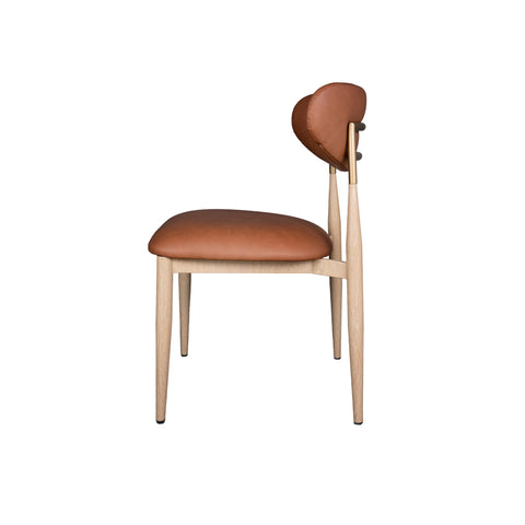 Nelia Upholstered Dining Chair in Cognac Fabric