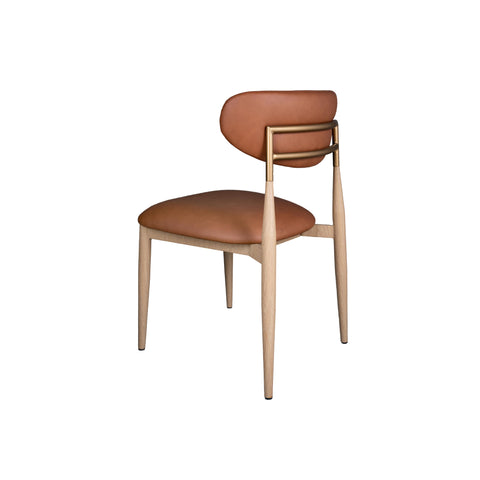 Nelia Upholstered Dining Chair in Cognac Fabric