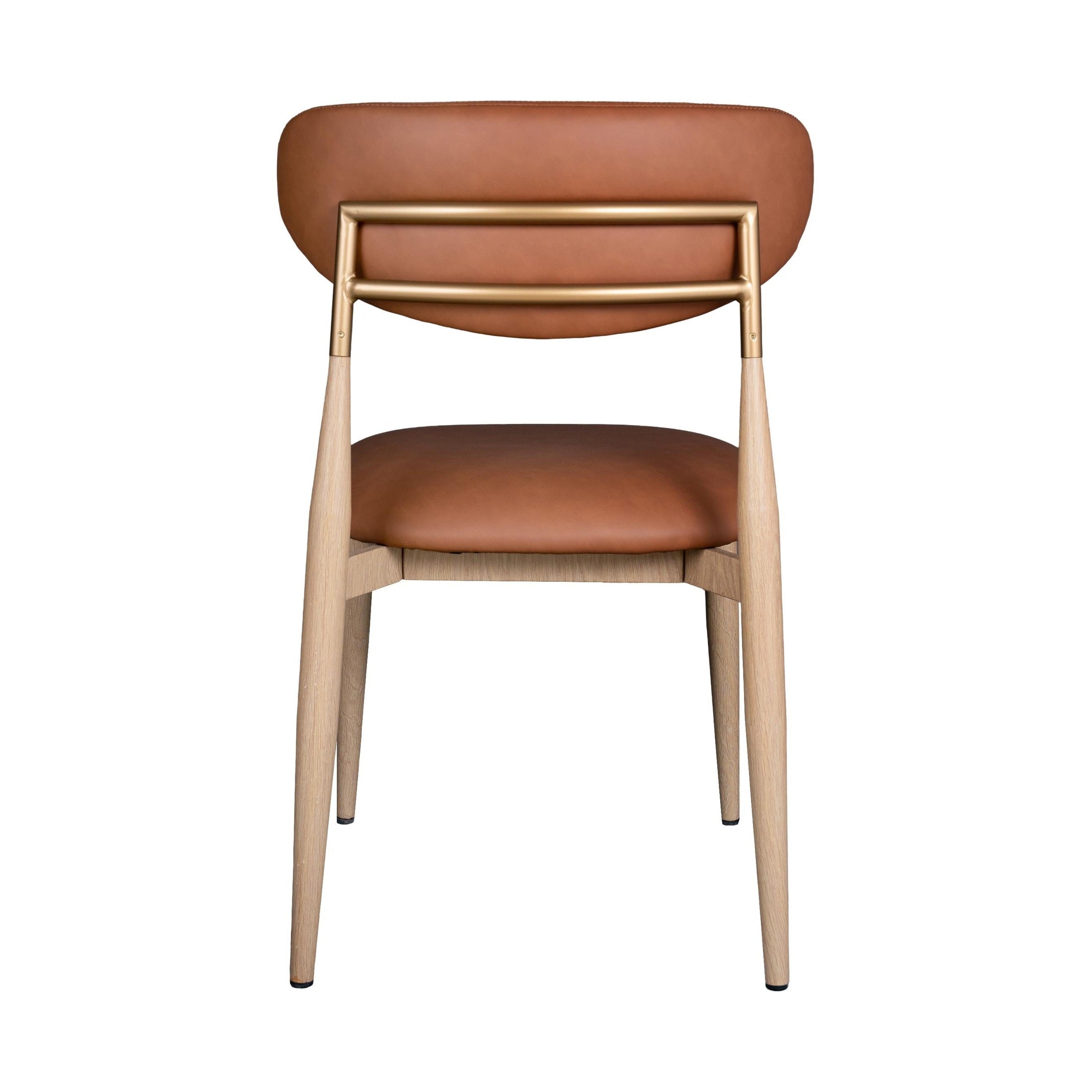 Nelia Upholstered Dining Chair in Cognac Fabric