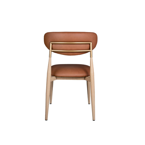 Nelia Upholstered Dining Chair in Cognac Fabric