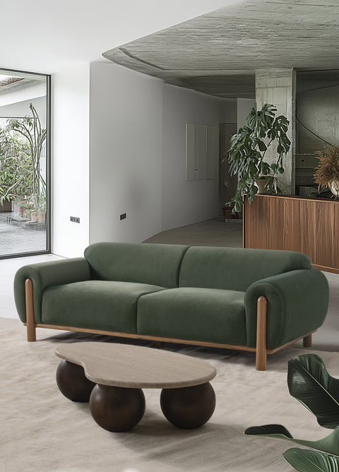 Elowen Sofa - Green Velvet