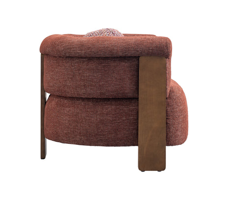 Sylvi Accent Chair – Natural Wood & Textured Fabric