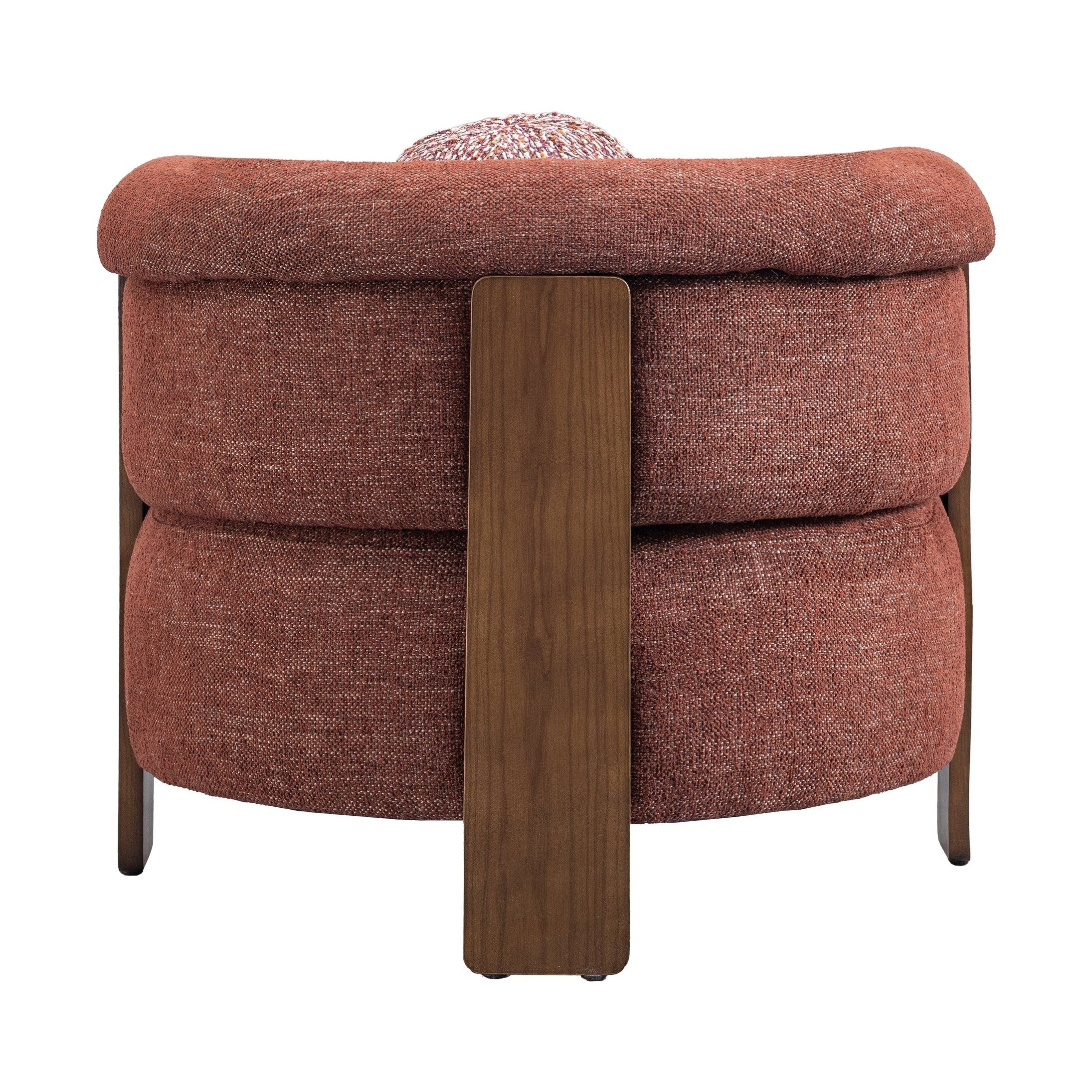 Sylvi Accent Chair – Natural Wood & Textured Fabric
