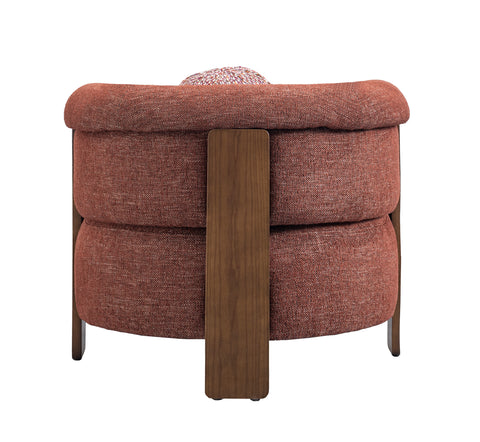 Sylvi Accent Chair – Natural Wood & Textured Fabric