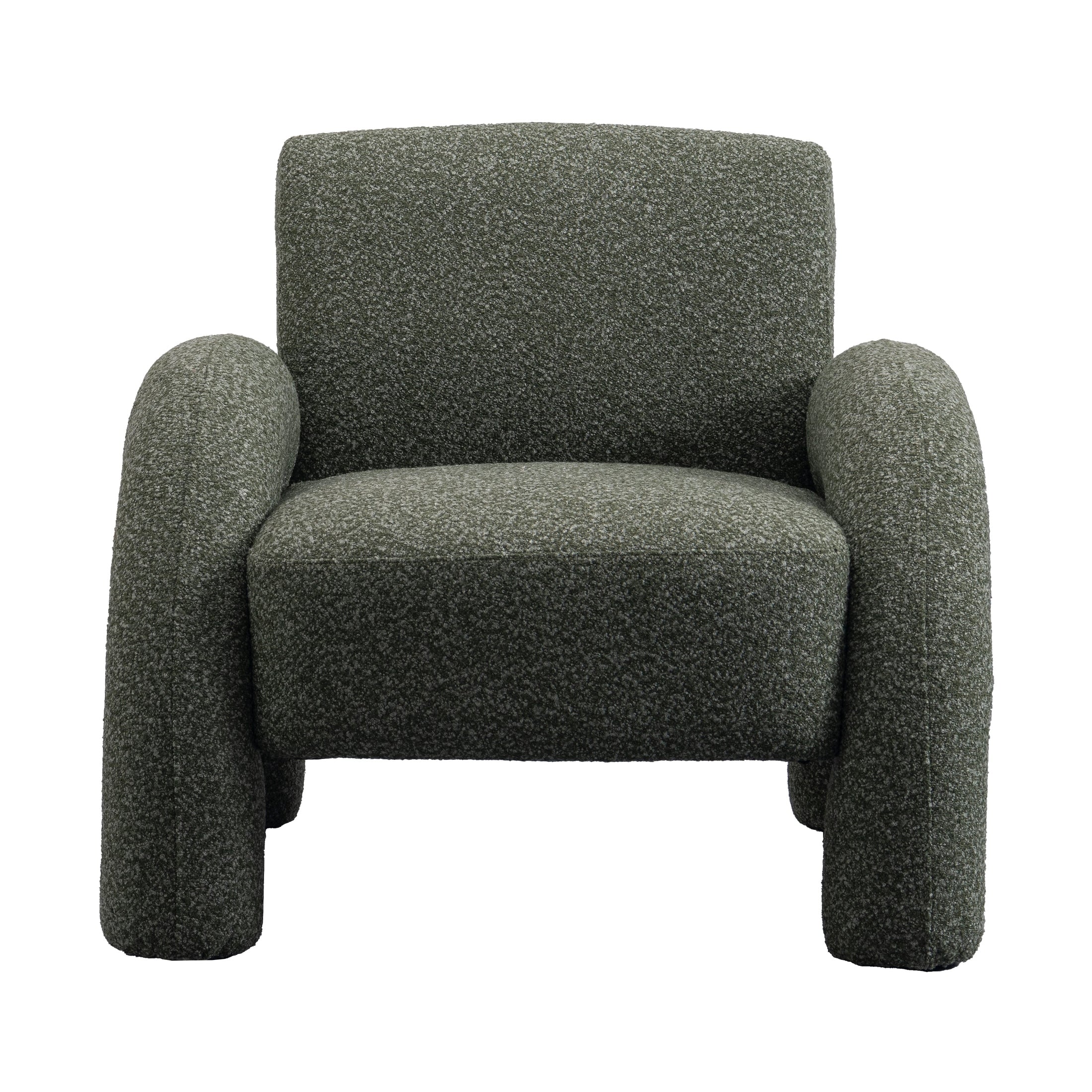 Leni Premium Boucle Accent Chair – Green