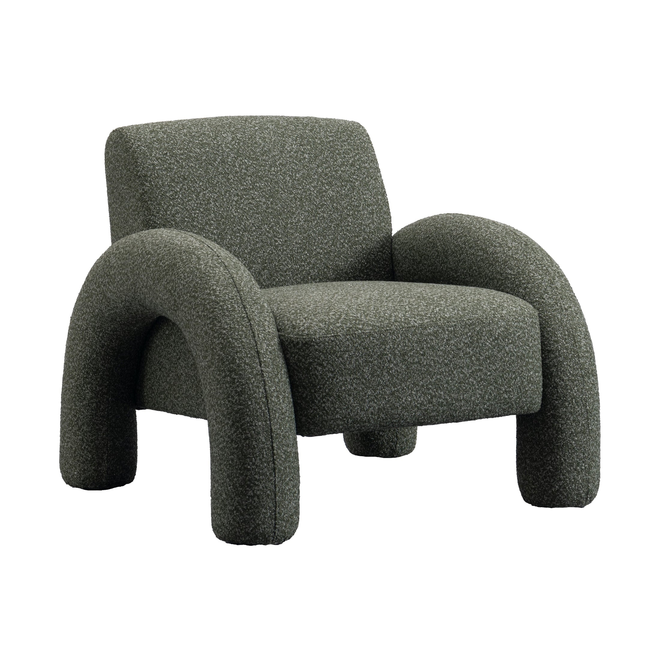 Leni Premium Boucle Accent Chair – Green
