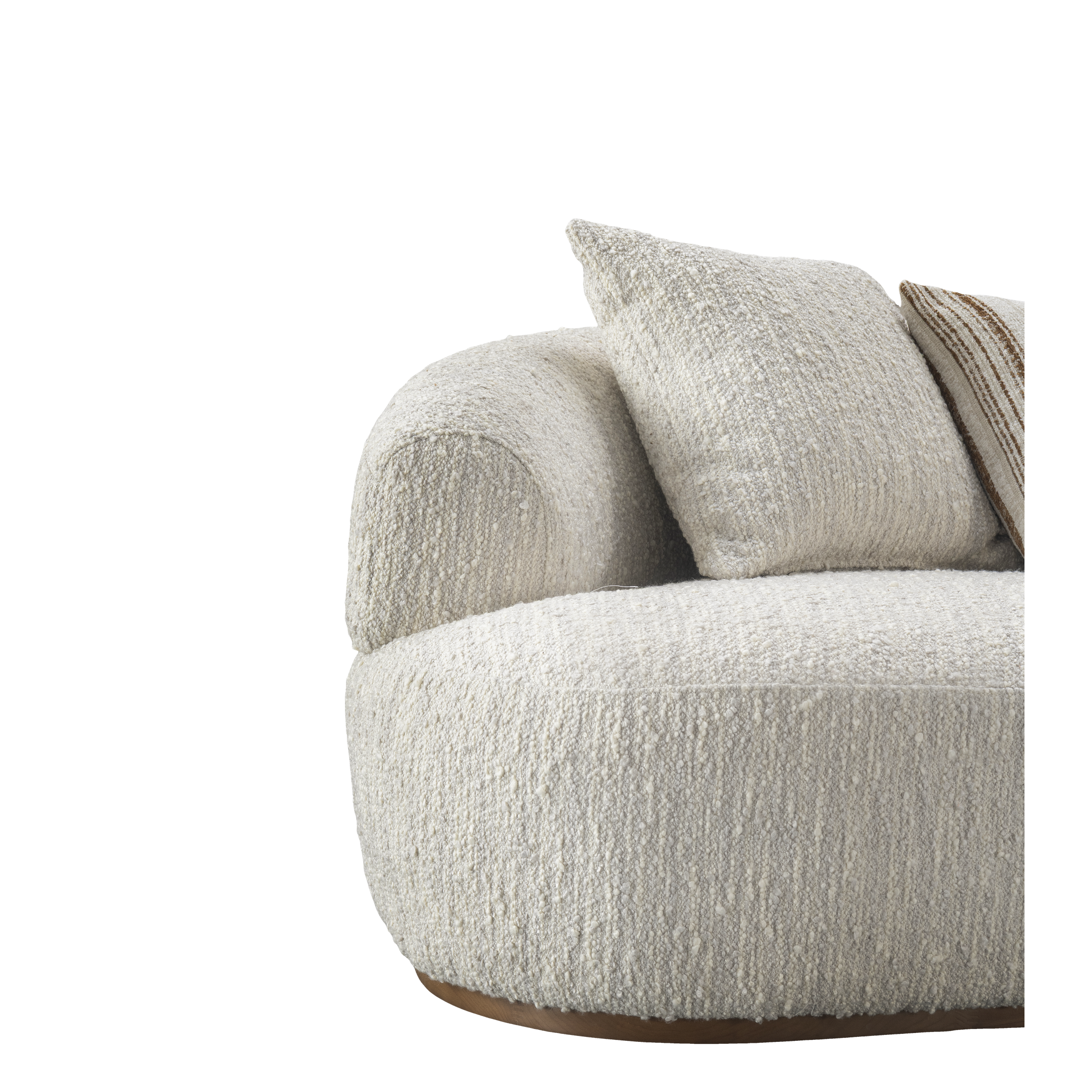 Leona Modern Premium Fabric Upholstered Sofa with Ash Wood Base - Oatmeal
