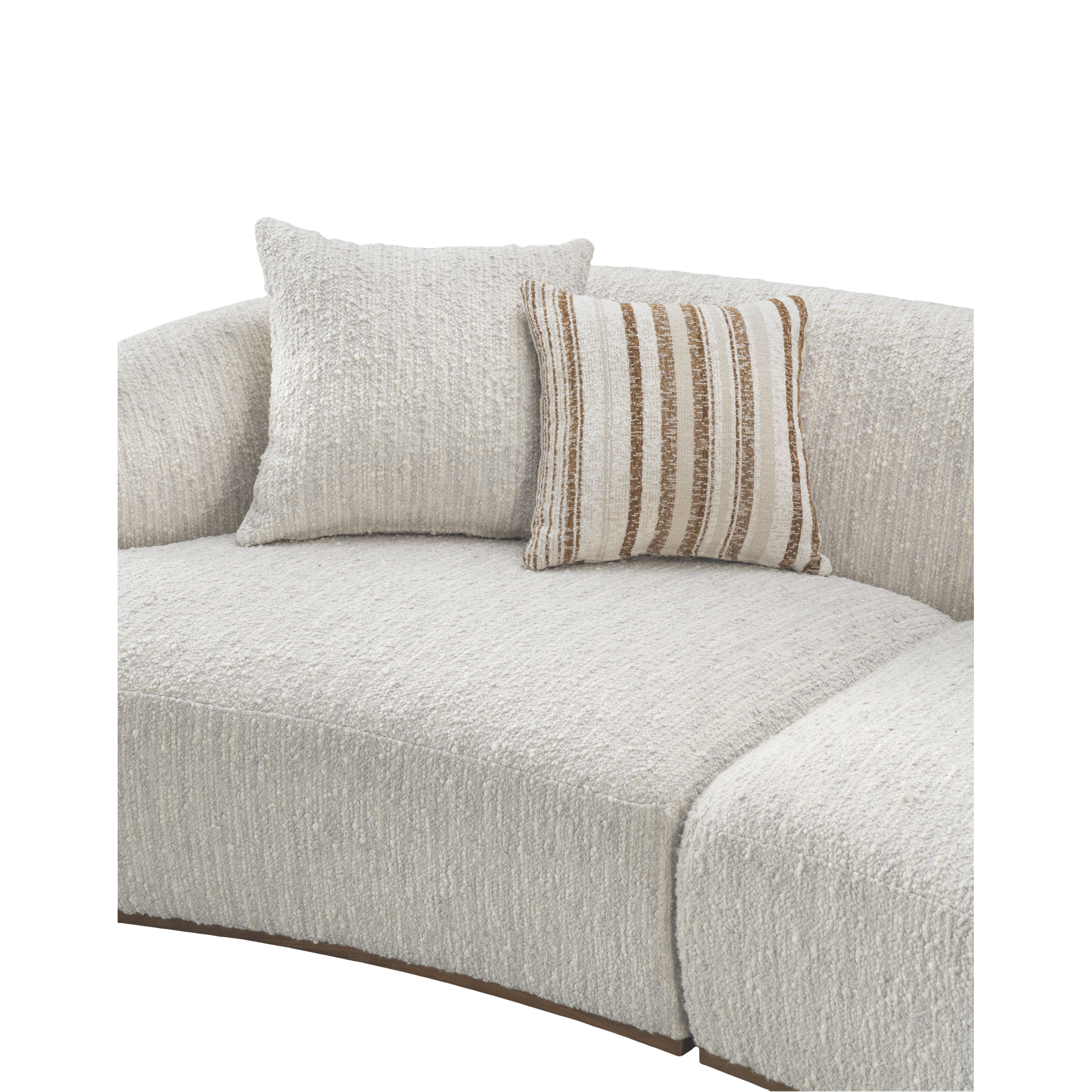 Leona Modern Premium Fabric Upholstered Sofa with Ash Wood Base - Oatmeal