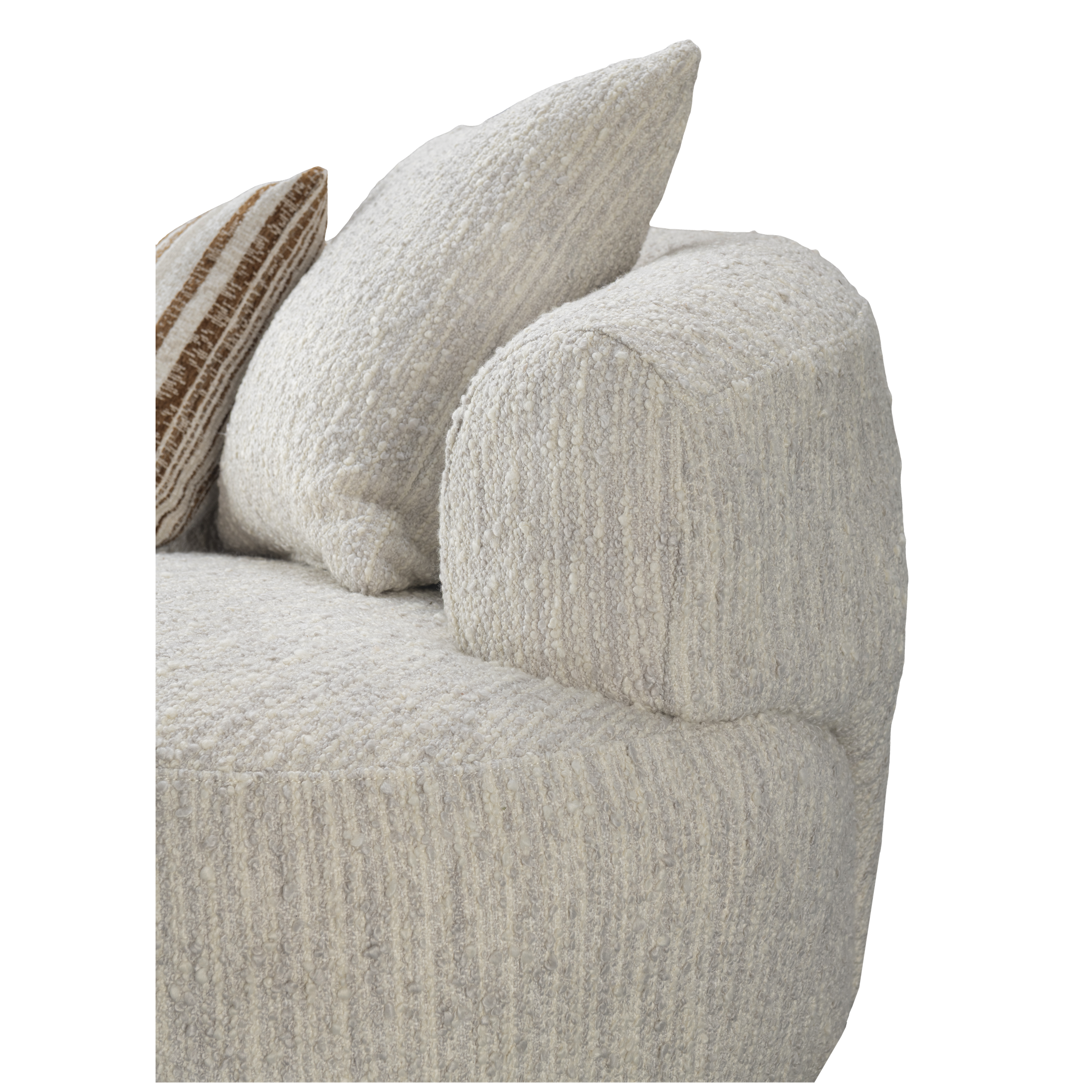 Leona Modern Premium Fabric Upholstered Sofa with Ash Wood Base - Oatmeal