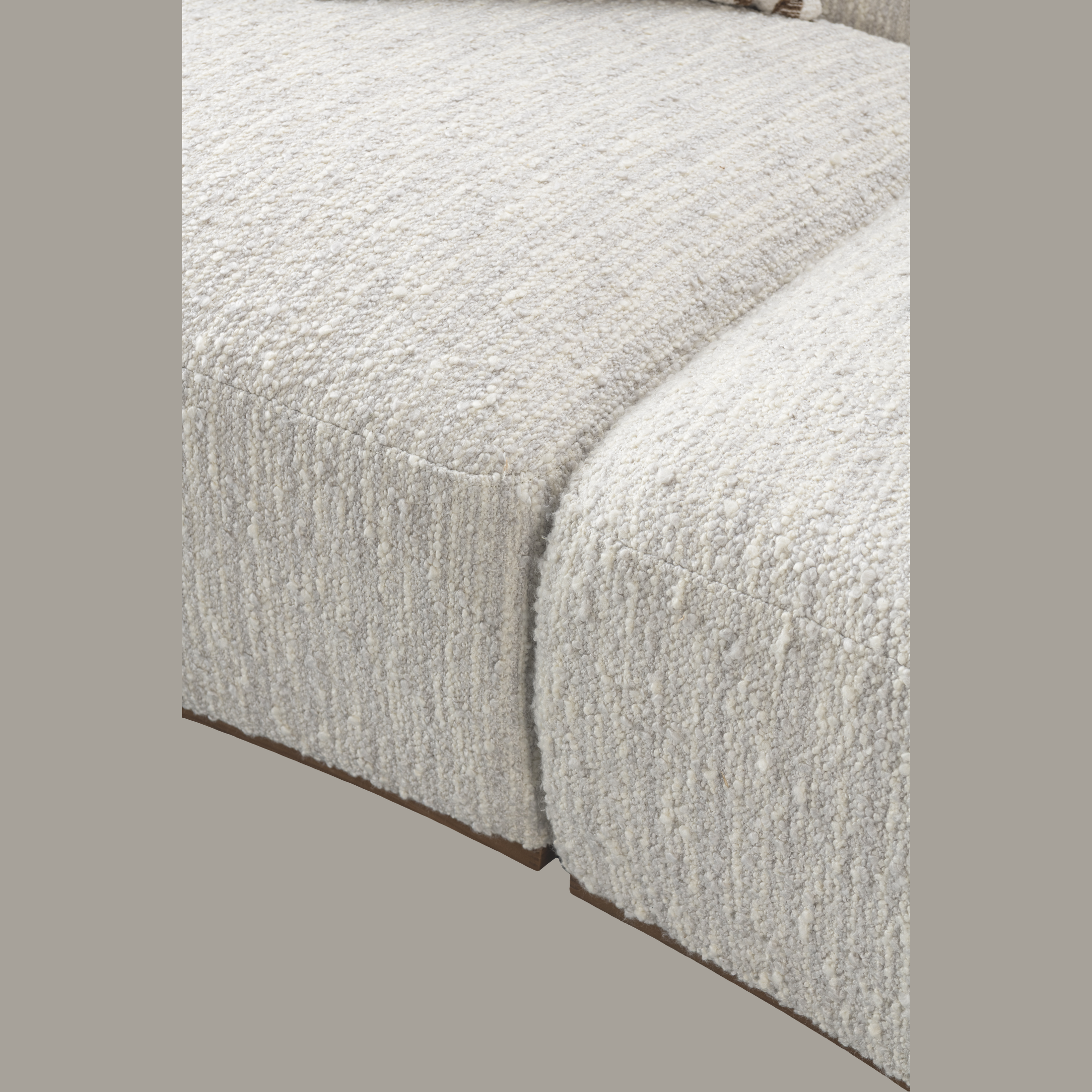 Leona Modern Premium Fabric Upholstered Sofa with Ash Wood Base - Oatmeal